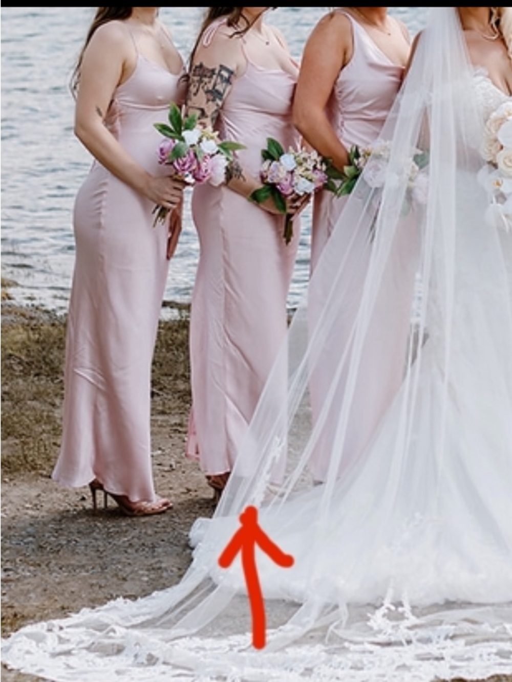 Hello Molly Pale Pink Satin Maxi Slip Dress with Tie Straps - Picture 4 of 5